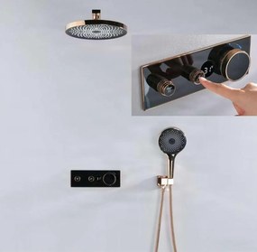 Sistema doccia termostatico a incasso ELITE EDITION BCS1603 con schermo, in più finiture tra cui nero e nero opaco — Nero — Due uscite