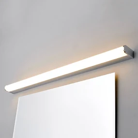 Lindby Applique a LED Philippa, arrotondata, 88 cm, cromo, IP44