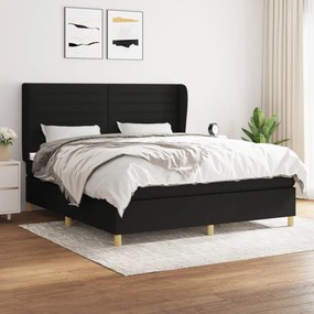 Giroletto A Molle Con Materasso Nero 160x200 Cm İn Tessuto /