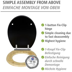 Sedile per WC con chiusura automatica 37 x 44 cm Bambusa - Wenko