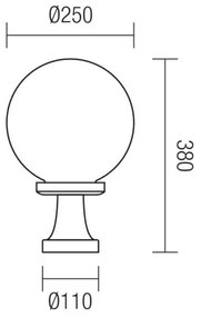 Redo 9775 - Lampada da esterno SFERA 1xE27/42W/230V IP44 25x38cm bianco