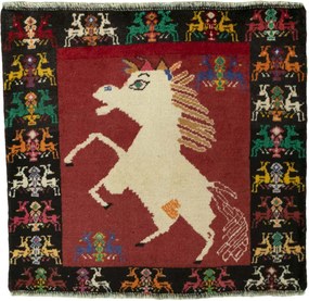 Shiraz Tappeto persiano 70x60 Rosso (Iran) Annodato A Mano