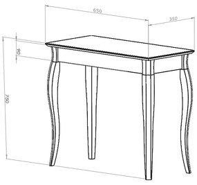 Tavolo consolle grigio 35x65 cm Lillo – Ragaba