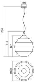 Redo 01-1844 - Lampadario a sospensione con filo SLAG 1xE27/42W/230V diametro 40 cm beige