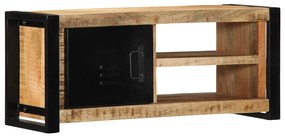 Mobile Porta Tv 80x30x35 Cm İn Legno Massello Di Mango Grezzo /