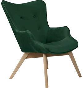 Poltrona verde scuro con rivestimento in velluto Niko – Ropez