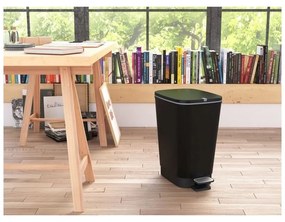 Cestino per la spazzatura nero opaco in plastica con pedale 45 l Chic Bin – KIS