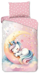 Set copripiumino e federa da bambini rosa in cotone per letto singolo 140x200 cm Molly – Good Morning