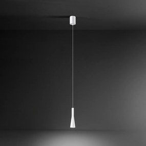 Lampadario A Sospensione Contemporaneo Cone Alluminio Bianco 7 Led Integrato 7W