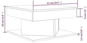 Tavolino da Salotto Grigio Sonoma 57x57x30 cm Legno Multistrato