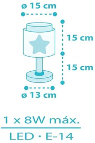 Dalber 76011T - Lampada per bambini BABY DREAMS 1xE14/8W/230V blu