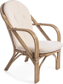 Poltrona da Giardino 64x77x89 cm in Rattan con Cuscino Golf Beige...