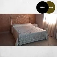 Letto matrimoniale ferro battuto Papavero colore nero oro