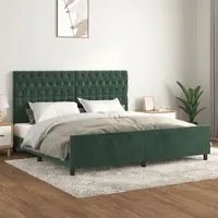 Giroletto con Testiera Verde Scuro 200x200 cm in Vellutocod mxl 73969