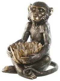 Statua Decorativa Home ESPRIT Dorato Marrone scuro Scimmia 40 x 37 x 50 cm