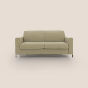 Ortensia divano letto materasso H18 cm con piedi alti in elegante microfibra smacchiabile T11 beige