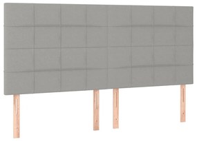 Testiera 4 pz grigio chiaro 80x5x78/88 cm in tessuto