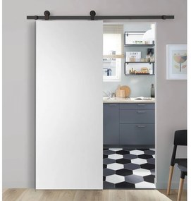Porta scorrevole reversibile Pearl in mdf bianco, L 92.5 x H 211.5 cm, con binario Industrial