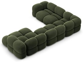 Divano angolare verde (con penisola a sinistra/a U) con rivestimento in velluto Loretto – Cosmopolitan Design