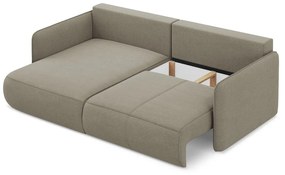 Divano angolare beige allungabile/con contenitore (con penisola a sinistra) Nanea – Makamii