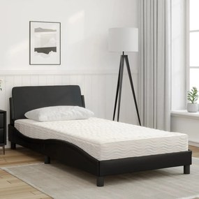 Letto con materasso nero 100x200 cm in similpelle