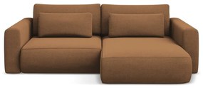 Divano angolare color terracotta allungabile/con contenitore (con penisola a destra/con chaise lounge) Kapua – Makamii
