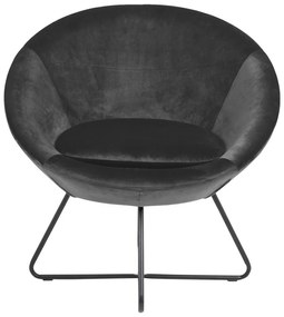 Poltrona in velluto grigio Center - Actona