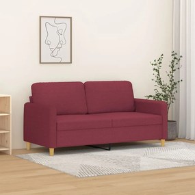 Divano A 2 Posti Rosso Vino 140 Cm İn Tessuto /