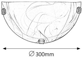 Rabalux 3053 - Applique ALABASTRO 1xE27/60W/230V in vetro alabastrino