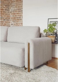 Divano grigio chiaro allungabile/con contenitore e rivestimento in velluto a coste 244 cm Arcadova – ELTAP