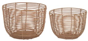 Kave Home - Set Dalina di 2 ceste rotonde 100% rattan con finitura naturale