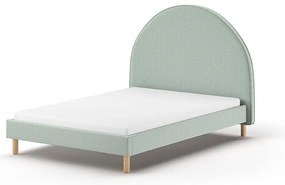 Letto singolo imbottito verde con griglia 140x200 cm MOON - Vipack