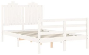 Giroletto con testiera bianco 120x200 cm in legno massello