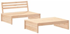 Set Divani da Giardino 2 pz con Cuscini in Legno Massello