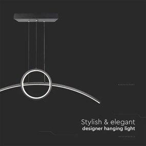 Lampadario LED a sospensione con filo LED/30W/230V 4000K 88 cm nero