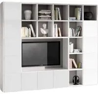 Libreria porta tv moderna frassino bianco l261 p30 h218