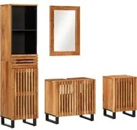 Set Mobili da Bagno 4 pz in Legno Massello di Acacia 3217094