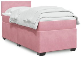 Giroletto A Molle Con Materasso Rosa 100x200 Cm İn Velluto /