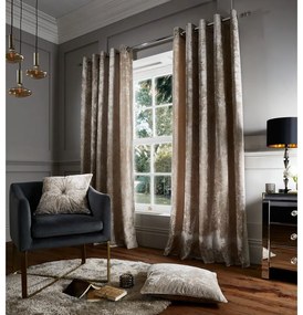 Tende beige in set da 2 168x229 cm Crushed Velvet - Catherine Lansfield