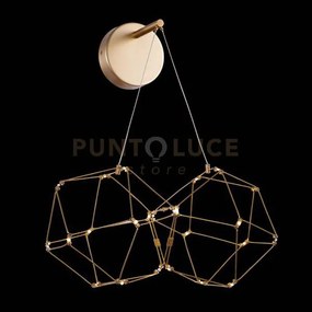 Lucciola lampada da parete, ottone, led 9,6w, lumen 816 3000k, l. c...