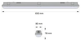 Plafo Stagna 650mm 18,0W 4000K  con Sensore a Microonde