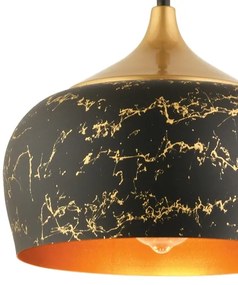 Lampadario a sospensione con cavo MONZA 1xE27/40W/230V Ø 30 cm nero/bronzo