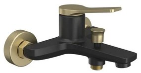 New Line Miscelatore Vasca Con Supporto Doccetta E Flessibile 150 Cm Nero Opaco/bronzo