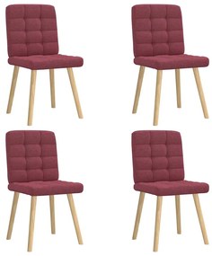 Sedie Da Pranzo 4 Pz Rosso Vino İn Tessuto /