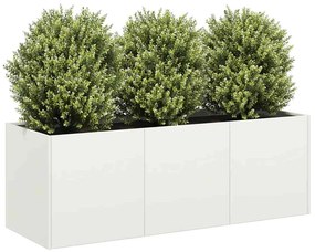 Fioriera Bianca 120x40x40 Cm İn Acciaio Laminato A Freddo /
