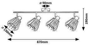 Rabalux 73070 - Faretto EMERENCIA 4xE14/40W/230V