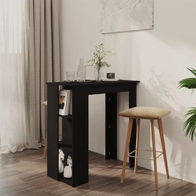 Tavolino Da Bar Con Ripiani Nero 102x50x103,5cm İn Truciolato /