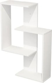 Libreria Sospesa 4 Mensole 60x20x90 Design Moderno Alain Bianca