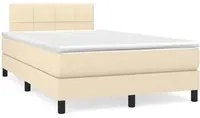 Letto a Molle con Materasso e LED Crema 120x190 cm in Tessuto 3270044