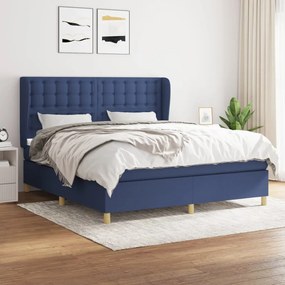 Giroletto A Molle Con Materasso Blu 160x200 Cm İn Tessuto /
